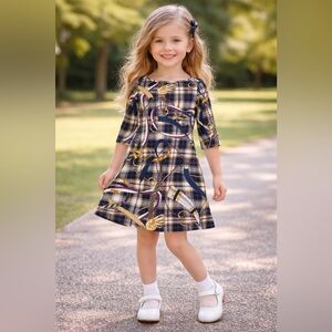 EUC! J. McLaughlin Girls’ RARE Equestrian Motif Dress, sz 5